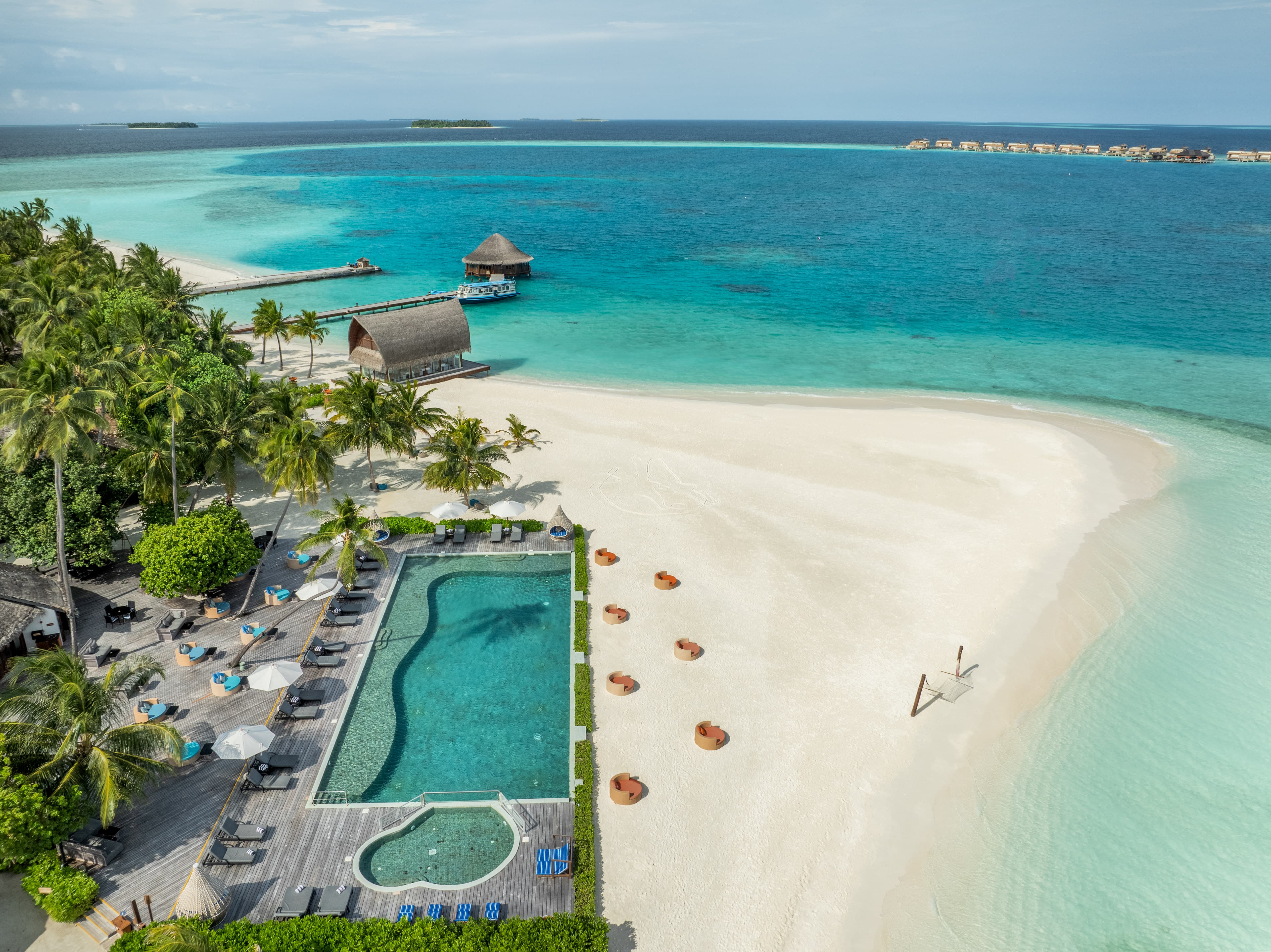 Angsana Velavaru Kuredhi Pool Bar Beach Pavilion Aerial